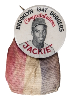 1947 Brooklyn Dodgers "Congratulations Jackie" Pin